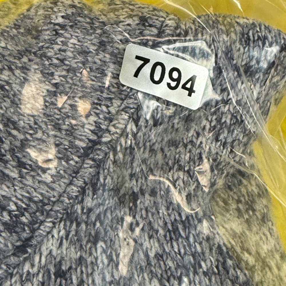 T by Talbots Womens Gray White Striped Fleece Mock Neck Button Pullover Medium - Picture 9 of 9